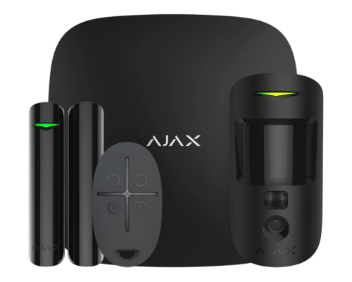 AJAX Juhtmevaba alarm komplekt Starterkit Cam must