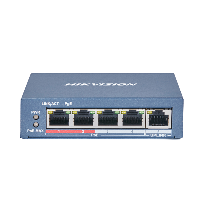 Switch DS-3E0105P-E 4-port 10/100Mbps PoE 60W Unmanaged Desktop