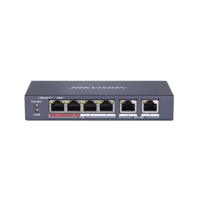 Switch DS-3E0106P-E/M 4 Port Fast Ethernet Unmanaged POE
