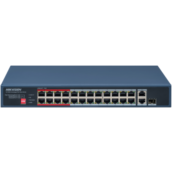 Switch DS-3E0326P-E/M(C) 24-port Gigabit PoE