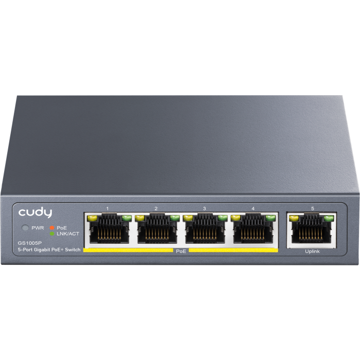 Switch GS1005P haldamata 5-porti POE+ 60W must