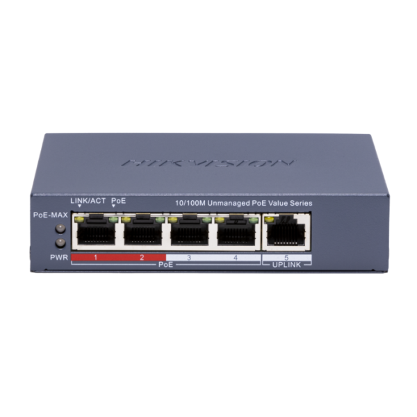 Switch DS-3E0105P-E/M(C) 4 Port kiire Ethernet Unmanaged PoE