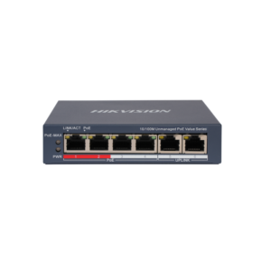 Switch DS-3E0106P-E/M(B) 4 Port kiire Ethernet Unmanaged PoE