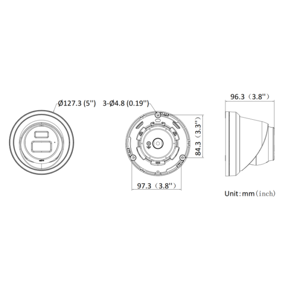 IP kaamera DS-2CD2343G2-LI2U 4MP f2.8mm kuppel must