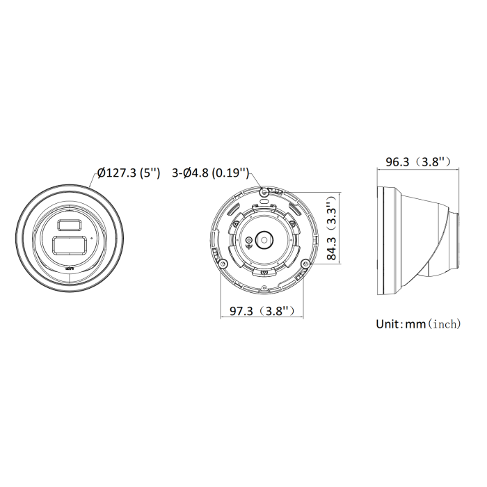 IP kaamera DS-2CD2343G2-LI2U 4MP f2.8mm kuppel must